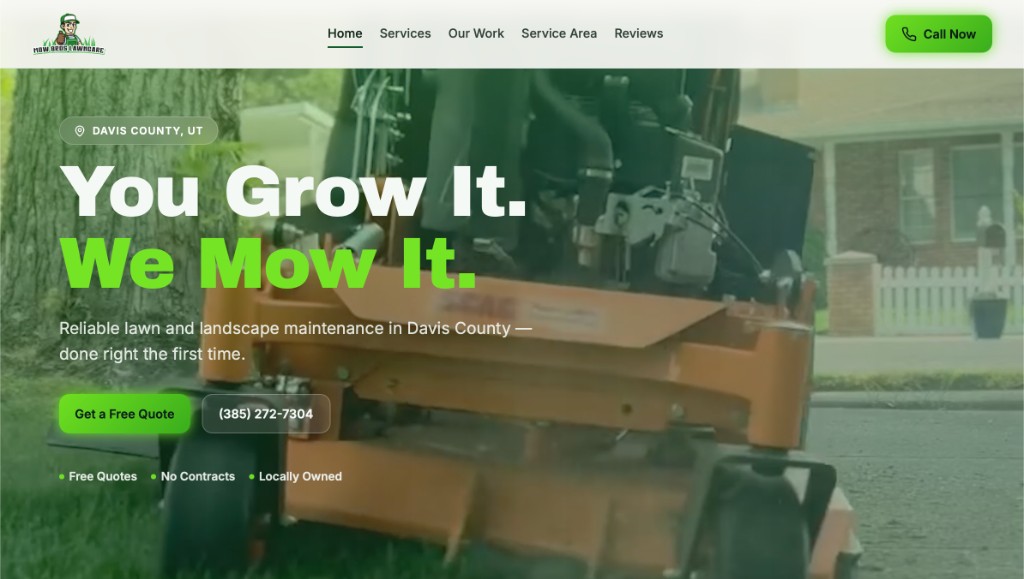 Mow Bros Lawncare website